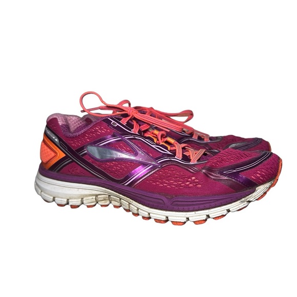 BROOKS Ghost Running Shoe 8th Edition Pink/Purple with Orange Size 11 - Picture 2 of 14